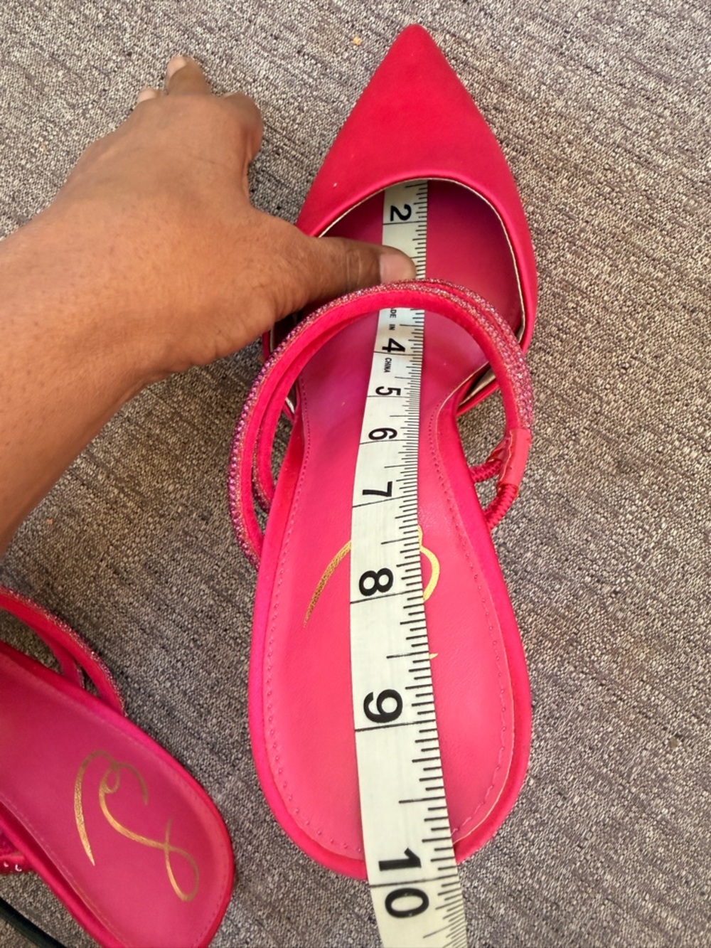 Sam Edelman Women's Agustina Satin Pump Bold Fuchsia - Picture 8 of 8